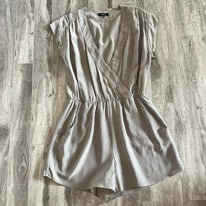 Aritzia Babaton Taupe 100% Silk Romper